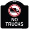 Signmission Designer Series-No Trucks With Graphic Black & White Heavy-Gauge Aluminum, 18" x 18", BW-1818-9809 A-DES-BW-1818-9809 - alternate 1